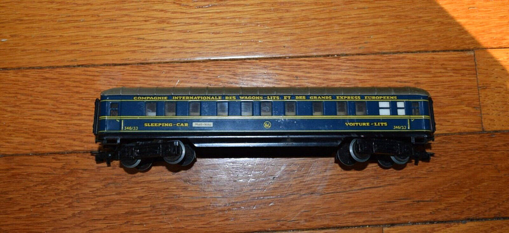 HO Scale Märklin Sleeping Car, Voiture-Lits, Blue, #346/3J Vintage 1950's